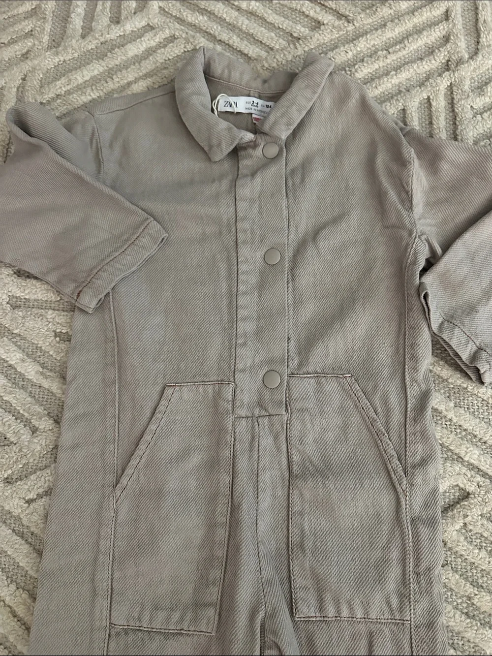 Zara Neutral Beige Kids One-Piece Bodysuit